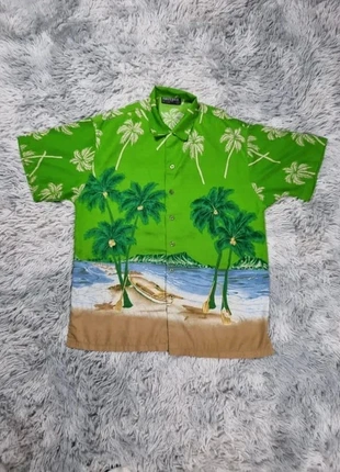 Chemise hawaïenne motif plage vert, brand: Vintage Dressing, condizioni: Buone, taglia: S, €12.00, €13.30 include la Protezione acquisti Pro