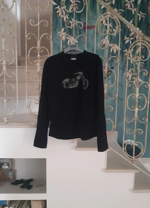 Maglia nera in cotone felpato, marque: Extè, état: Très bon état, taille: XL / 42 / 14, 2,00 €, 2,80 € Protection acheteurs incluse