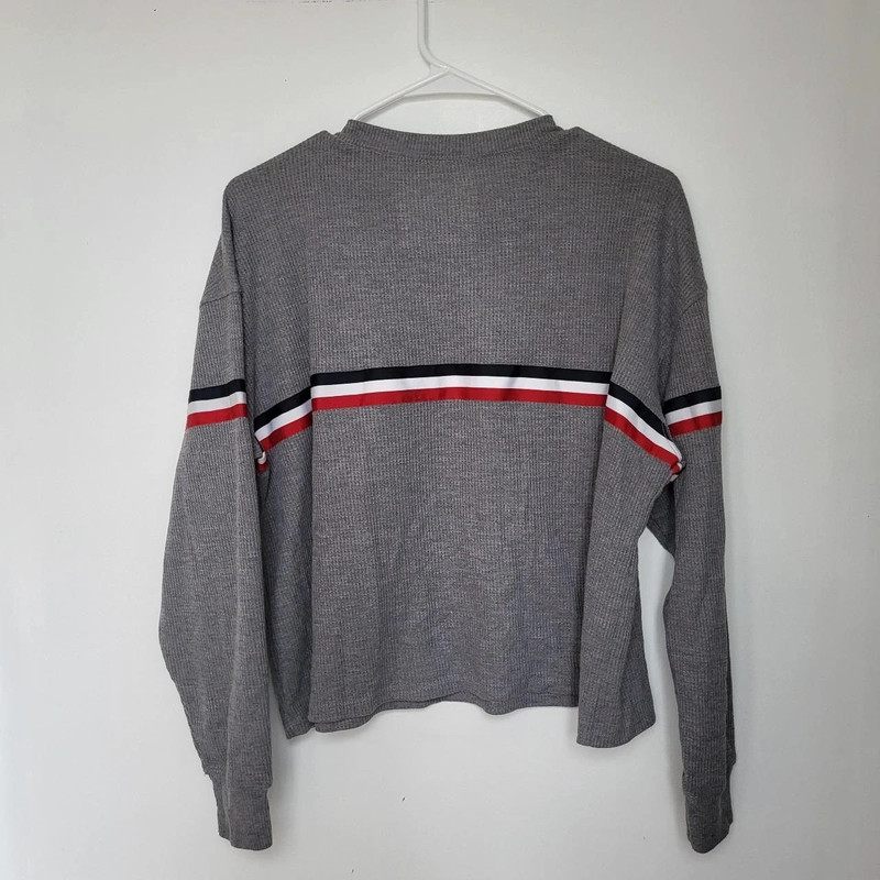 grey striped waffle knit boyfriend tee 4
