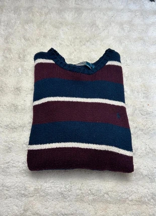 Pull col rond rayure Ralph Lauren couleur bleu logo bleu bordeaux taille M en très bon état, brand: Ralph Lauren, condizioni: Ottime, taglia: M, €32.50, €34.83 include la Protezione acquisti Pro