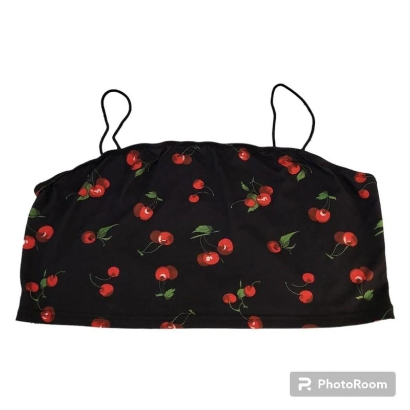 Plus Size Cherry Cropped Cami Top 1