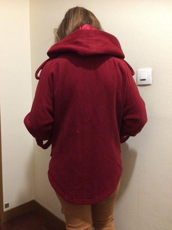 manteau rouge bordeaux laine neuf étiquette 3