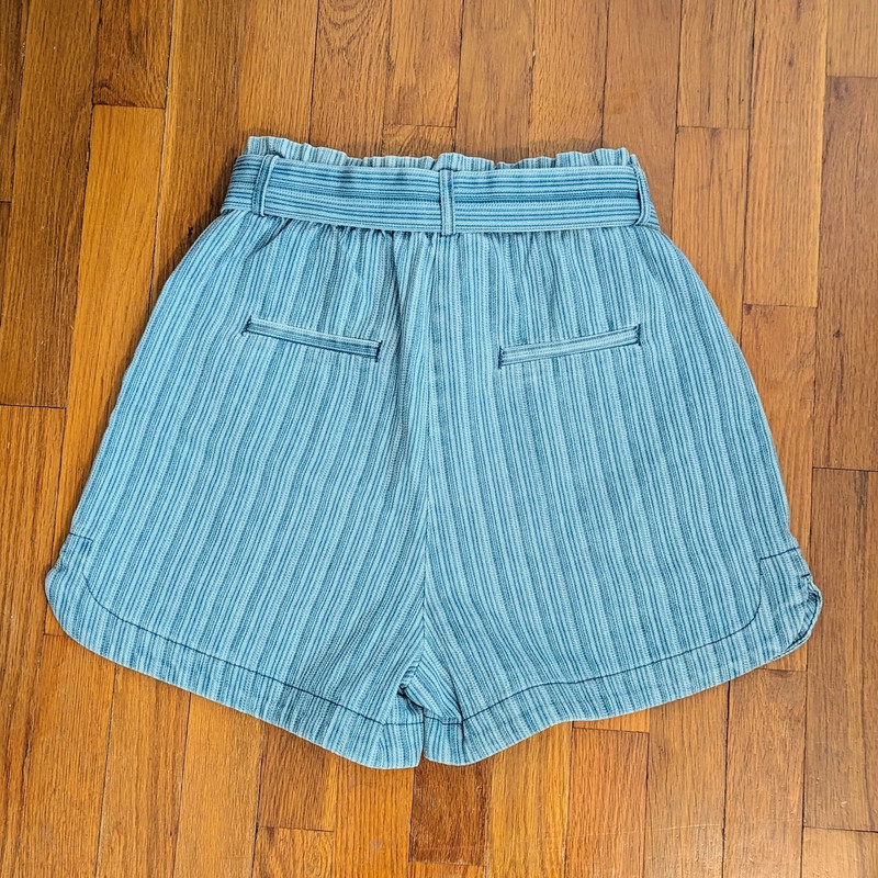 NWT Frnch Paris Anthro Sylvia Shorts Tie Waist Blue Striped Size XS 2