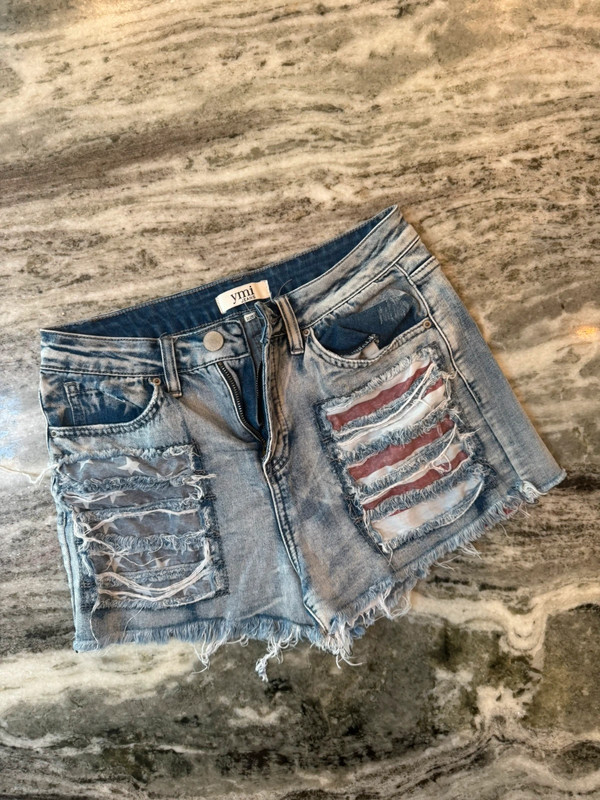 USA Flag Denim Shorts 1