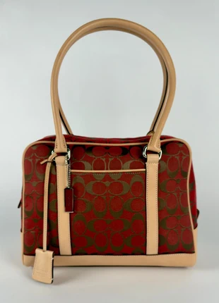 Sac à main / Handbag Coach Hampton Signature Monogram / Red Brown Canvas Leather Vintage Y2K Bag, marque: Coach, état: Neuf sans étiquette, 170,00 €, 179,20 € Protection acheteurs incluse