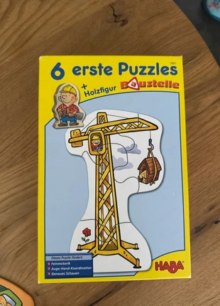 6 erste Puzzles Haba Baustelle Chantier, marque: Haba, état: Très bon état, 4,00 €, 4,90 € Protection acheteurs incluse