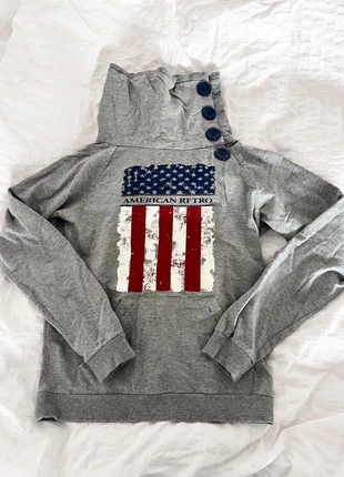 Only - Sweatshirt retro Flagge , merk: ONLY, staat: Heel goed, maat: S / 36 / 8, € 3,00, € 3,85 inclusief Kopersbescherming