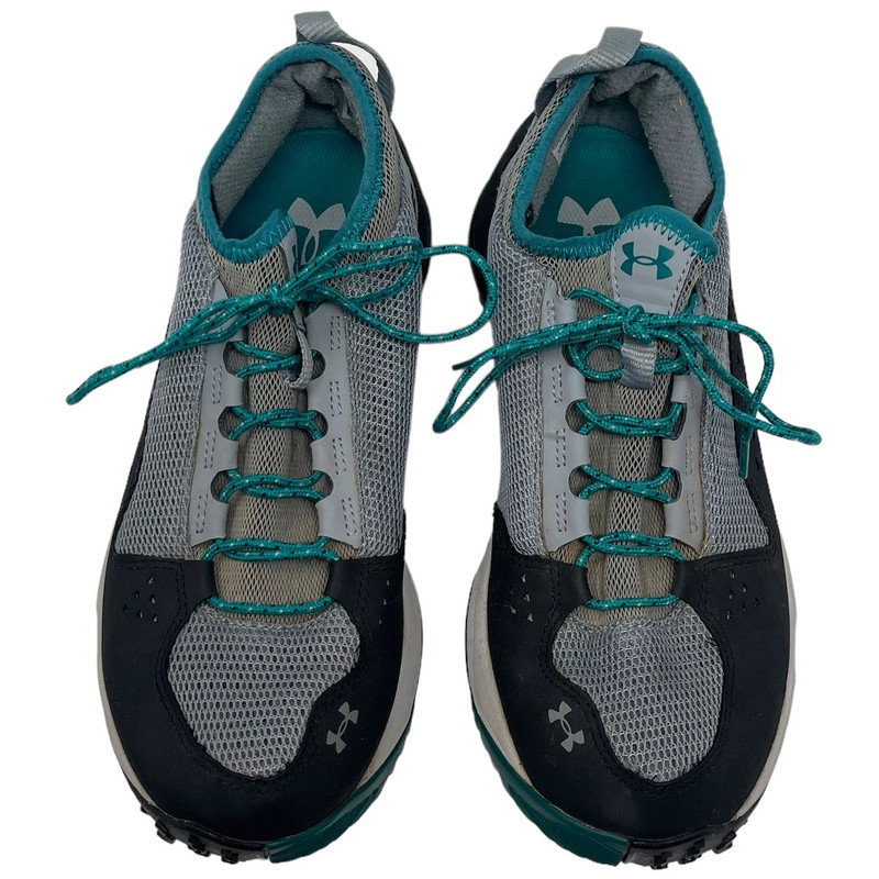 Under Armour Women's Size 9 Burnt River Hiking Trail Shoes Grey Black Green/Blue 3