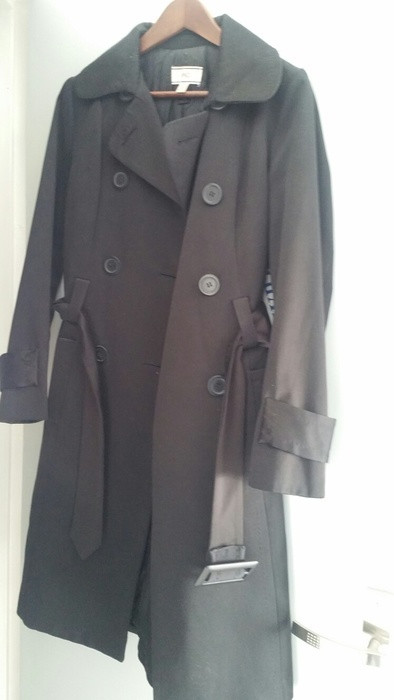 Manteau en satin noir doublé 1