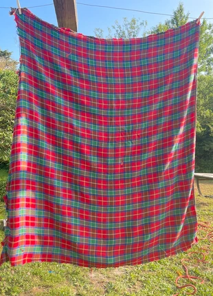 Coupon de tissu écossais vintage – 120 x 90 cm – Rouge/vert, merk: Vintage Dressing, staat: Goed, maat: Overige, € 6,00, € 7,00 inclusief Kopersbescherming