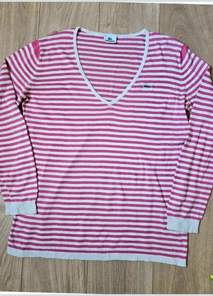 Pull lacoste col V femme à rayures blanc rose taille 46, brand: Lacoste, condizioni: Ottime, taglia: XXXL / IT 50 / EU 46, €27.90, €30.00 include la Protezione acquisti Pro