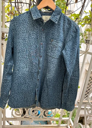 👔 Camicia leopardata in denim Bread & Buttons, Taglia stimata M/L, brand: Bread & Buttons, condizioni: Ottime, taglia: M, €9.00, €10.15 include la Protezione acquisti