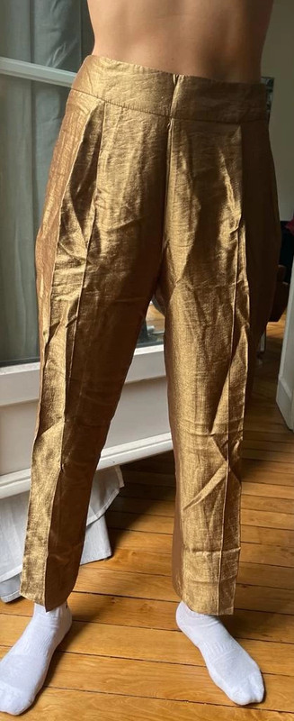 Pantalon Doré Zara Taille XS
