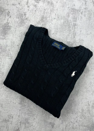 Polo Ralph Lauren Torsadé Col V Noir Logo Brodé Taille L Laine Femme TR66., brand: Ralph Lauren, condition: Very good, size: L / 40 / 12, €39.90, €42.60 includes Buyer Protection Pro