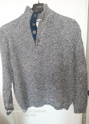 Pull camionneur homme gris chiné – col montant boutonné – Taille XL, marque: Trappeur, état: Très bon état, taille: XL, 18,00 €, 19,60 € Protection acheteurs incluse