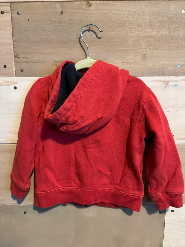 2T Oshkosh B’gosh Red Zip-up Hoodie Sweatshirt 2