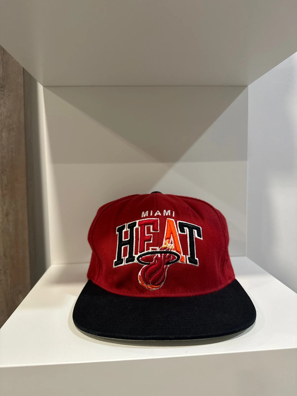 Miami Heat Snap Back Hat Red and White 1