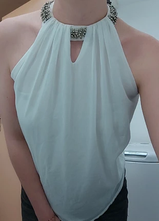 Top chic col perlé , brand: Mim, condition: Very good, size: XS / 34 / 6, €3.00, €3.85 includes Buyer Protection