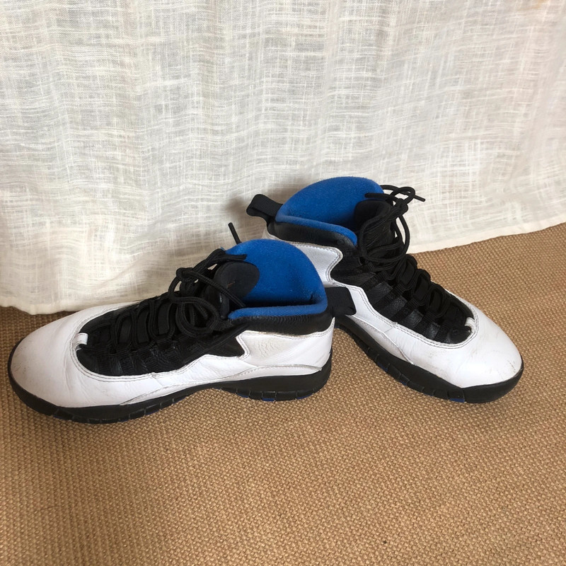 Retro 10 jordans on sale blue and white