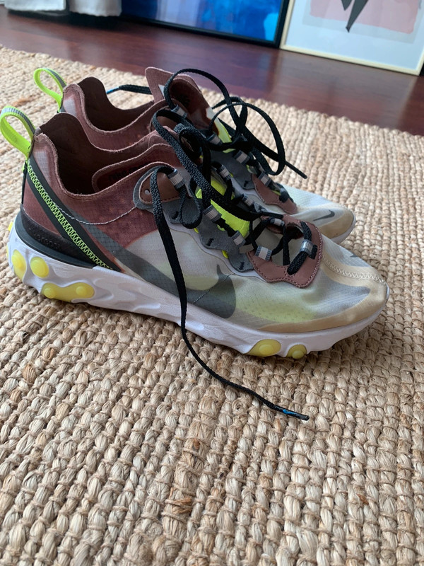 React Element yellow neon see through transparent size - Vinted