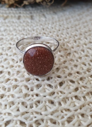 Zilver ring met Goudsteen, marque: Silver, état: Neuf sans étiquette, taille: 19 mm, 10,50 €, 11,73 € Protection acheteurs incluse