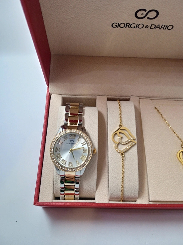 Coffret montre femme avec collier et bracelet en acier inoxydable 3