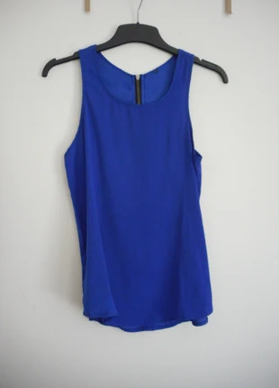 Blouse/Top/Haut sans manches fluide bleu roi zip dos T S = 36/38, condition: Very good, size: S / 36 / 8, €4.00, €4.90 includes Buyer Protection