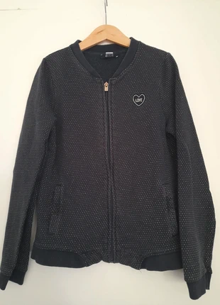 💙 Gilet zippé Okaïdi – Bleu marine à pois dorés – 10 ans – TBE, brand: Okaïdi, condizioni: Ottime, taglia: 10 anni / 140 cm, €5.00, €5.95 include la Protezione acquisti