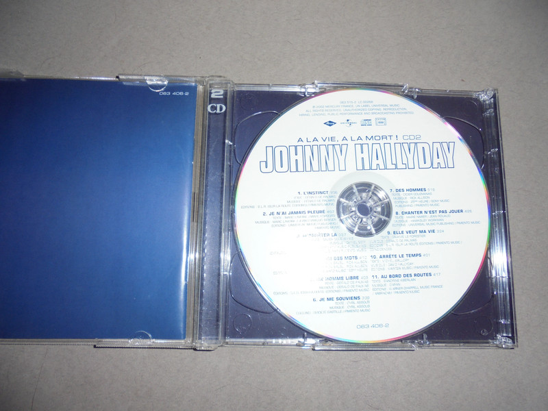 2 CD Johnny Hallyday  A la vie à la mort