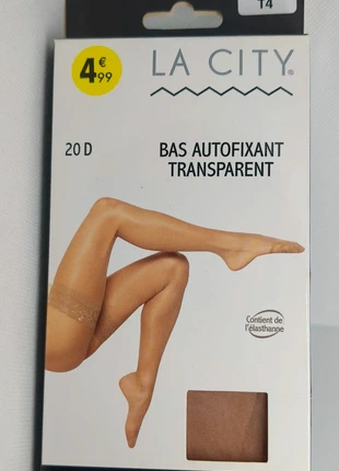 Bas autofixant transparent beige, La City., marque: La City, état: Neuf avec étiquette, taille: XL / 42 / 14, 4,99 €, 5,94 € Protection acheteurs incluse