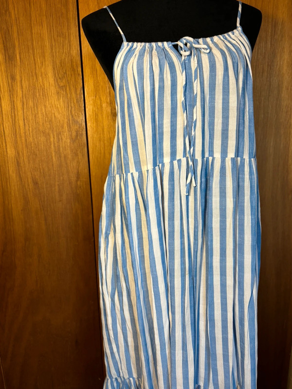 Old Navy blue and white stripe maxi dress 1