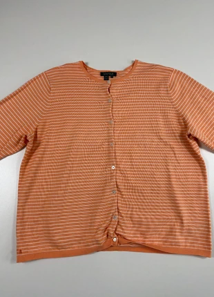 Cardigan rayé orange et blanc – Lauren Ralph Lauren – Taille XXXL, brand: Ralph Lauren, condizioni: Ottime, taglia: XXXL / IT 50 / EU 46, €14.50, €15.93 include la Protezione acquisti Pro