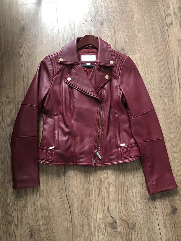 Michael kors deals purple leather jacket