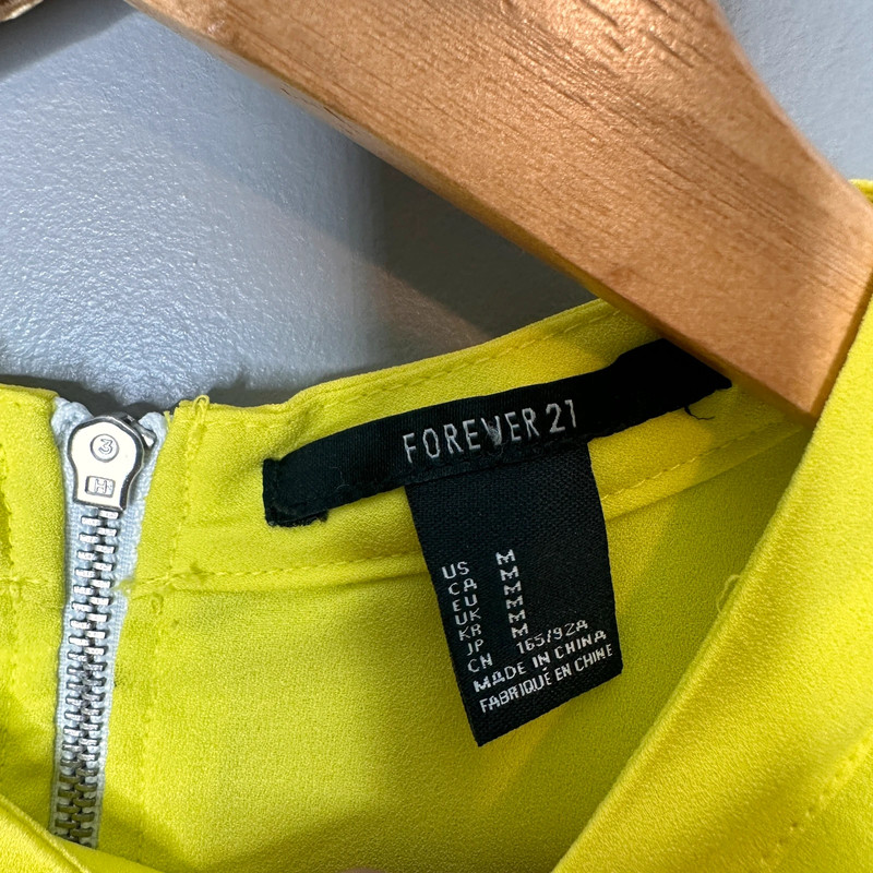 Forever 21 neon yellow sleeveless blouse 4