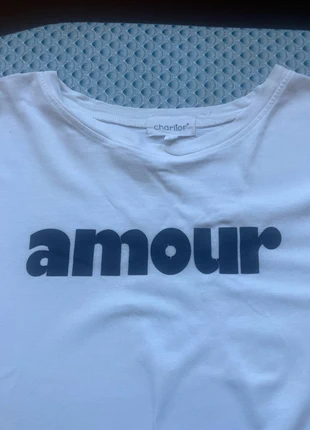 Tee shirt blanc Amour, brand: charlior, condition: Good, size: L / 40 / 12, €5.00, €5.95 includes Buyer Protection