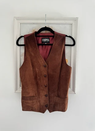 Vintage Brown Suede Leather Waistcoat Vest, brand: Vintage Dressing, condition: Very good, size: L / 12, £28.00, £30.10 includes Buyer Protection