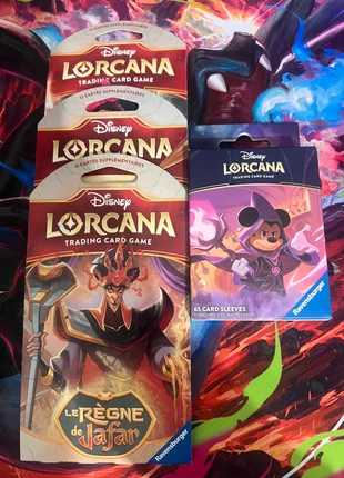 3 boosters Lorcana de l'extension "Le règne de jafar" + sleeves Mickey, brand: Disney, condition: Very good, €14.00, €15.40 includes Buyer Protection