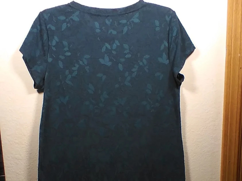 Simply Vera Vera Wang Burnout Design Short Sleeve Teal Top- Size M 3