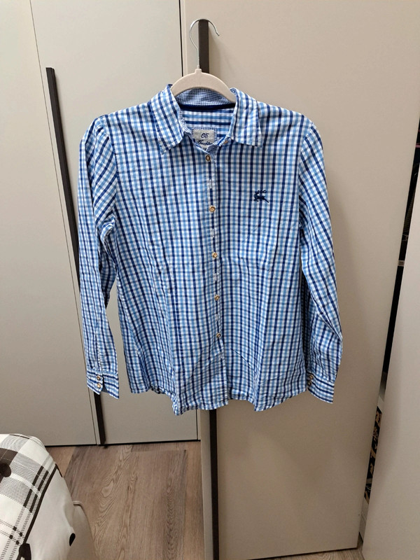 Camicia a quadri bianco  blu e azzurro 1