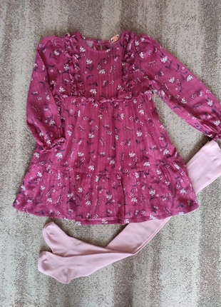 Schönes Langarmkleid mit Strumpfhose Gr 116, marque: Tape à l'œil, état: Très bon état, taille: 6 ans / 116 cm, 6,00 €, 7,00 € Protection acheteurs incluse