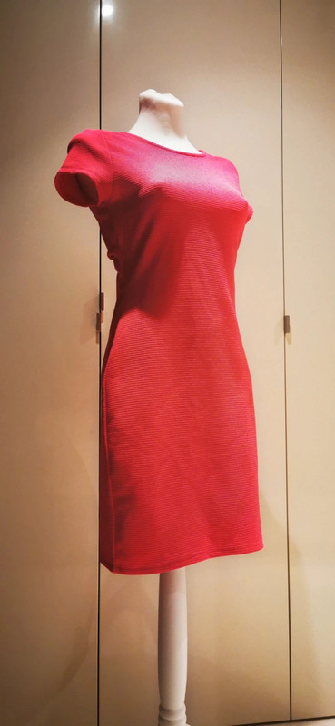 Różowa sukienka mini krótki rękaw 2