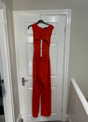 Orange halftime cut jumpsuit, brand: PrettyLittleThing, condition: Very good, size: M / UK 12-14, £2.00, £2.80 includes Buyer Protection