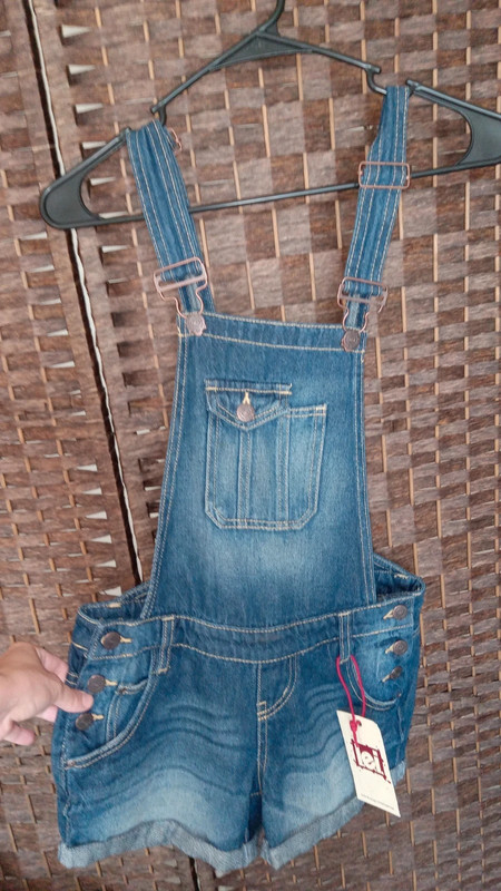 Dark wash overalls 1