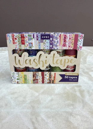 Lot Washi Tape – 50 rouleaux décoratifs (neuf, coffret complet), état: Neuf avec étiquette, 7,00 €, 8,05 € Protection acheteurs incluse