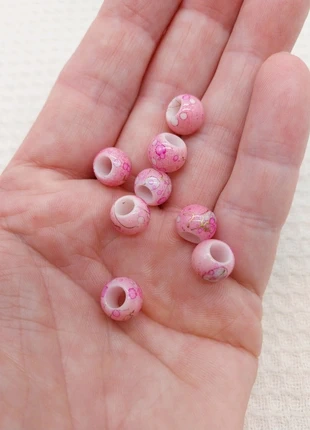 Perle rose marbré acrylique 10mm, création bijoux DIY - 8pcs A1002, brand: Création bijoux Syllikan, condition: Very good, €1.90, €2.70 includes Buyer Protection Pro