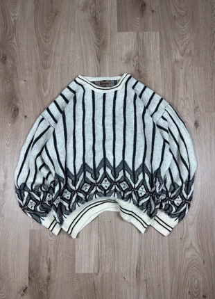 Pull Vintage 80-90s blanc motif jacquard - maille épaisse cosy - Taille XL col rond, marque: Vintage Dressing, état: Très bon état, taille: XL, 25,00 €, 26,95 € Protection acheteurs incluse