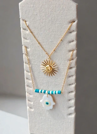 Collier soleil en acier inoxydable, condition: New with tags, €9.49, €10.66 includes Buyer Protection Pro