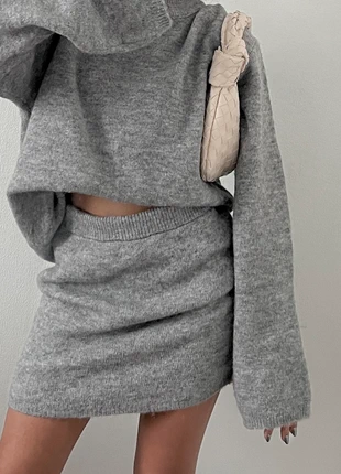 Jupe grise en maille Josefine HJ x Nakd, brand: NA-KD, condition: New without tags, size: XXS / 32 / 4, €25.00, €26.95 includes Buyer Protection