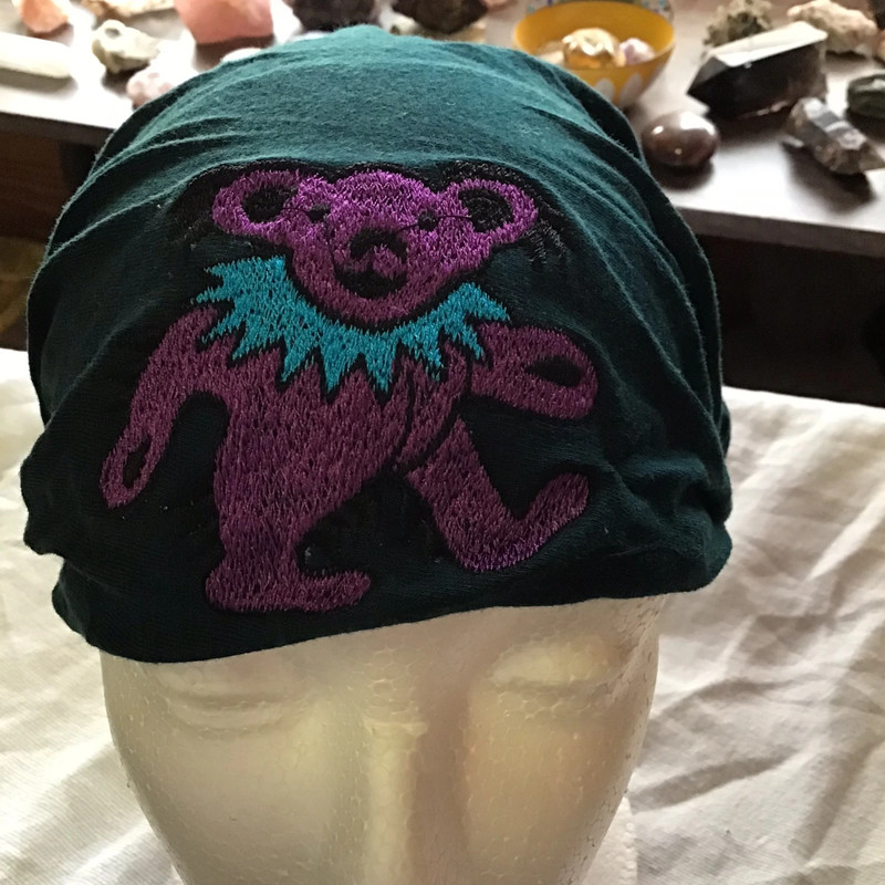 Grateful Dead Embroidered Dancing Bear Head Scarf 2