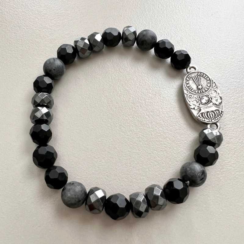 French Kande Black Onyx Austrian Crystal Bracelet 1